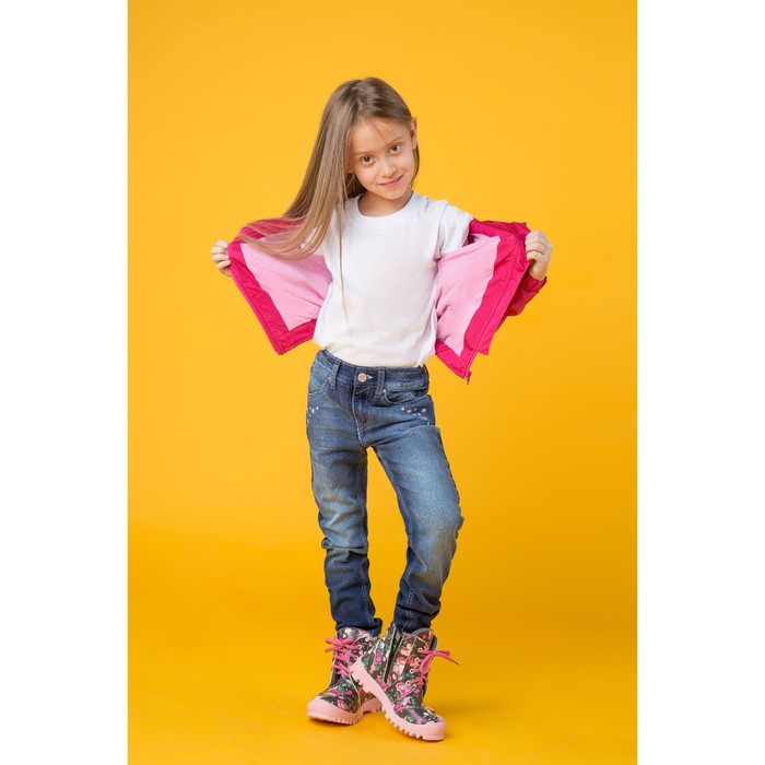 Ветровка для девочки, рост 122-128 см, цвет розовый 1044