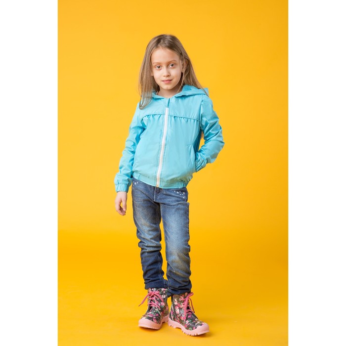 Ветровка для девочки, рост 110-116 см, цвет бирюзовый 1045