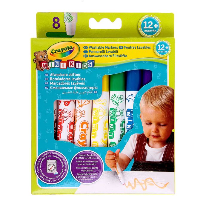 Набор смывающихся фломастеров для малышей, 8 шт.