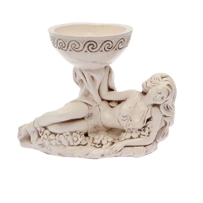 Фигурное кашпо "Девушка лежа" состаренный 42х36см