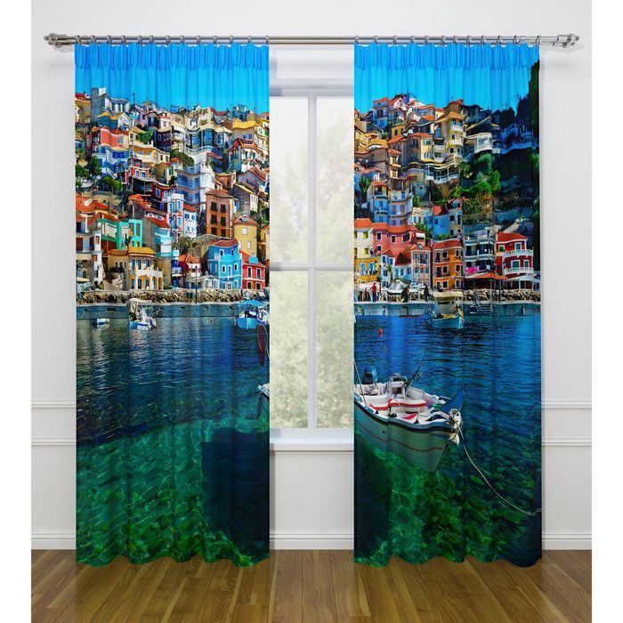 Фотошторы "Незабываемое воспоминание", ширина 145 см, высота 260 см-2 шт., габардин 01415