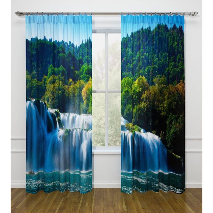 Фотошторы "Каскад", ширина 145 см, высота 260 см-2 шт., габардин 03053