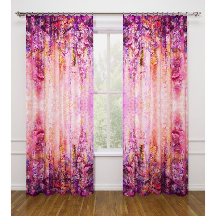 Фотошторы "Цветочный ансамбль", ширина 145 см, высота 260 см-2 шт., габардин 04352