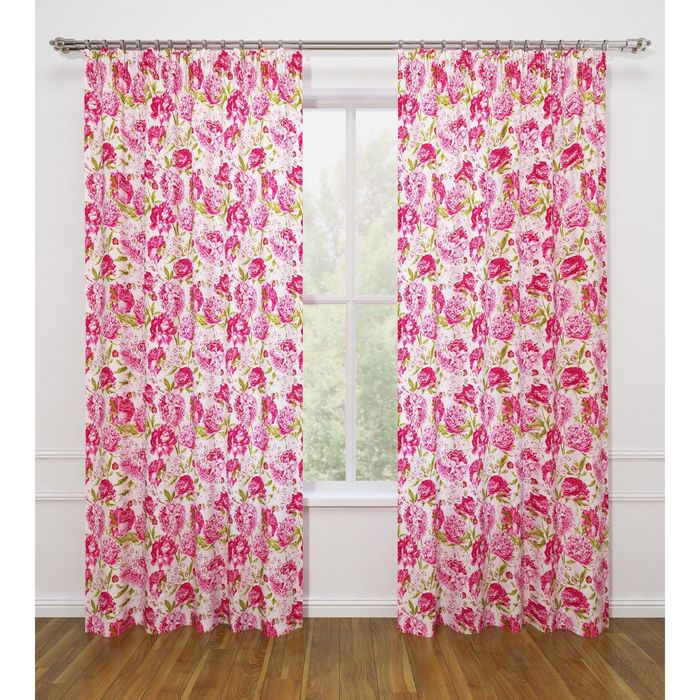 Фотошторы "Нежность пиона", ширина 145 см, высота 260 см-2 шт., габардин 07324