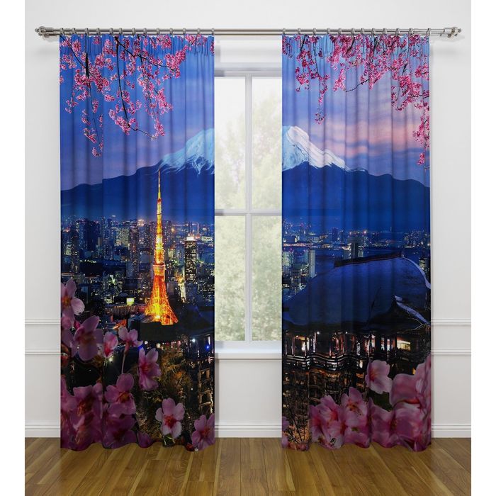 Фотошторы "Коллаж", ширина 145 см, высота 260 см-2 шт., габардин 07463