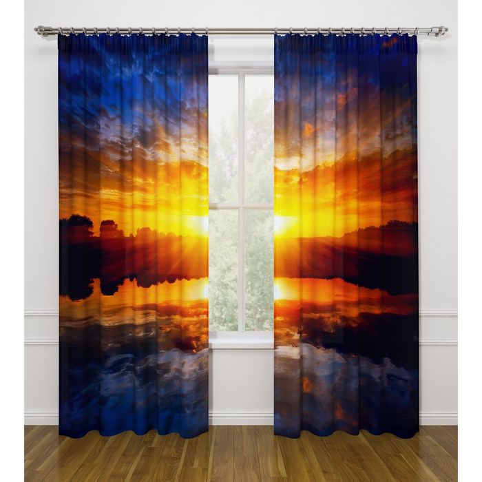 Фотошторы "Незабываемый момент", ширина 145 см, высота 260 см-2 шт., габардин 07467