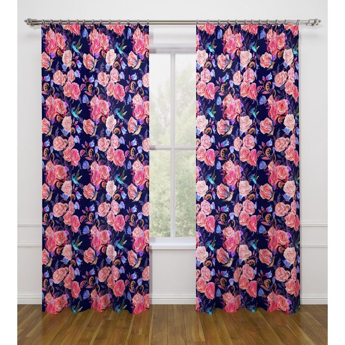 Фотошторы "Искра-птаха", ширина 145 см, высота 260 см-2 шт., габардин 07490