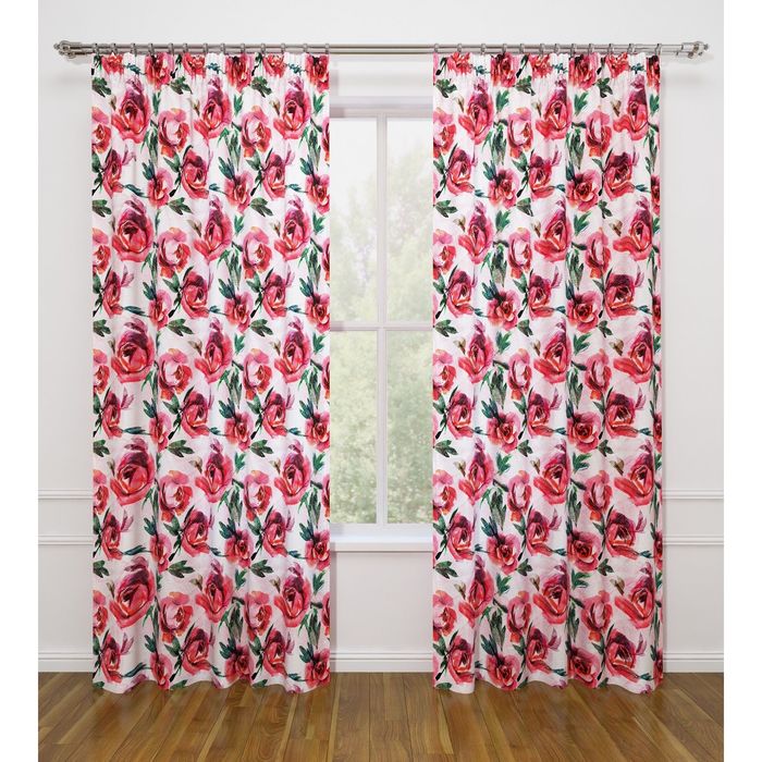 Фотошторы "Отрисованные розы", ширина 145 см, высота 260 см-2 шт., габардин 07497