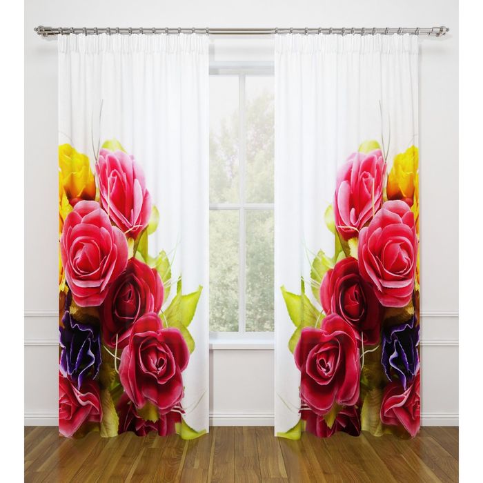 Фотошторы "Красота", ширина 145 см, высота 260 см-2 шт., габардин 07513