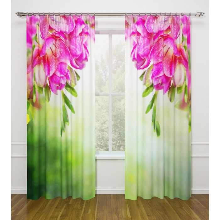 Фотошторы "Нежность", ширина 145 см, высота 260 см-2 шт., габардин 07525