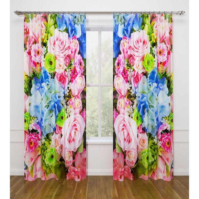 Фотошторы "Фая", ширина 145 см, высота 260 см-2 шт., габардин 07528