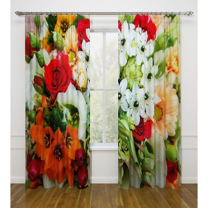 Фотошторы "Восхищение", ширина 145 см, высота 260 см-2 шт., габардин 07538