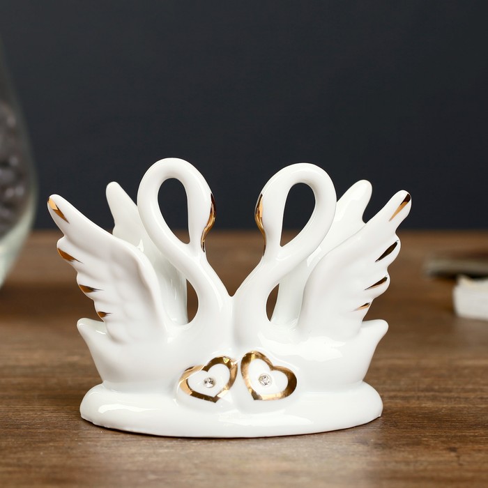 Сувенир под фарфор "2 лебедя изящество" стразы