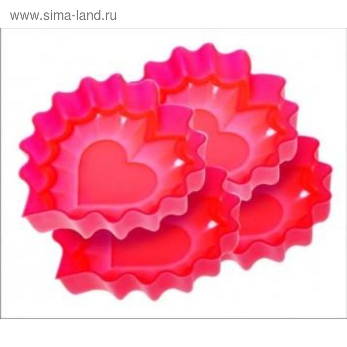 фото Набор «валентинки» silicone, размер 12х12,5х3 см, 4 предмета regent inox