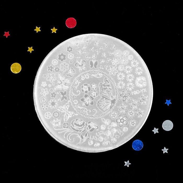 Диск для стемпинга "Бабочки", d=7см