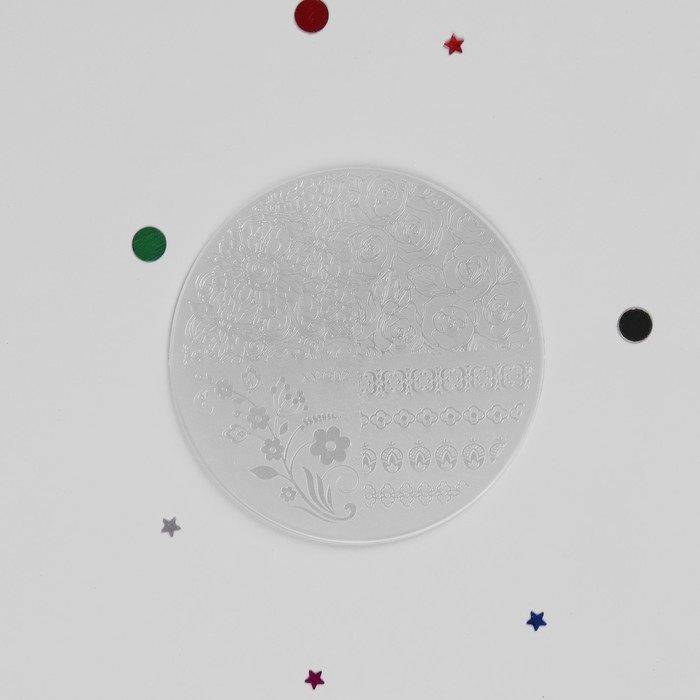 Диск для стемпинга "Цветочный орнамент", d=7см