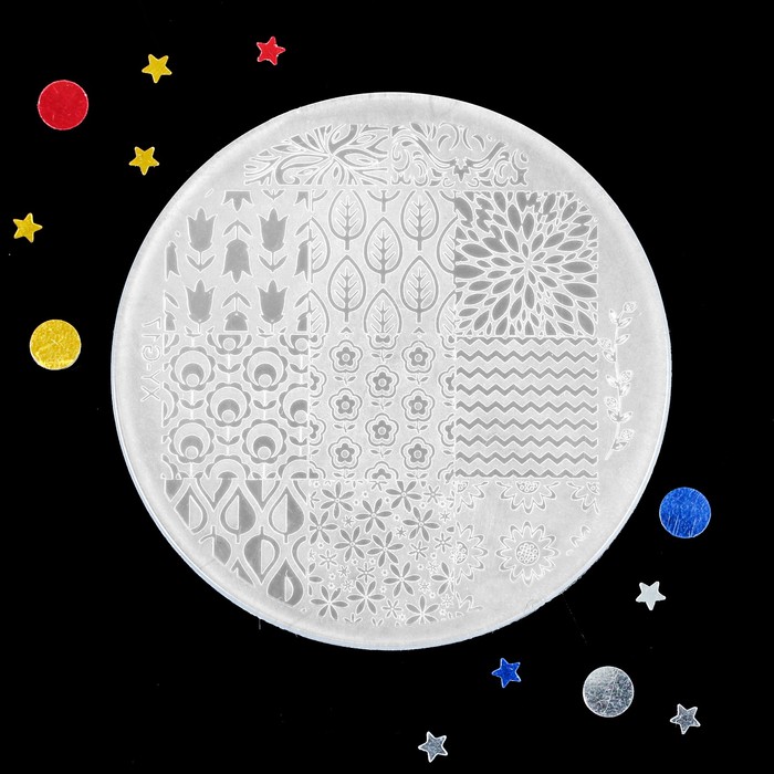 Диск для стемпинга "Узоры", d=7см, МИКС