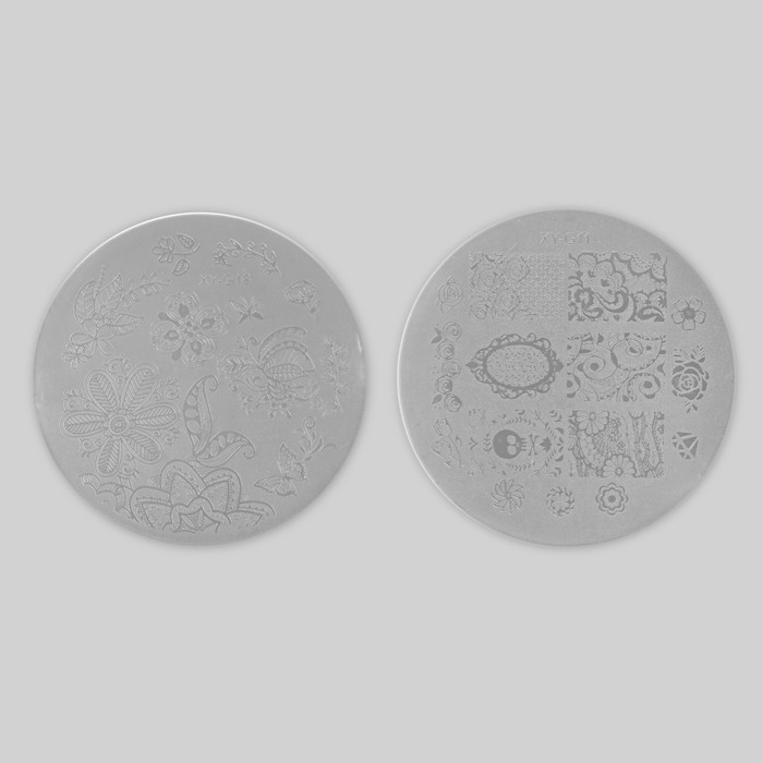 Диск для стемпинга "Цветочная поляна", d=7см
