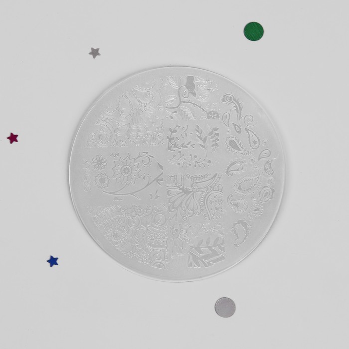 Диск для стемпинга "Листья", d=7см