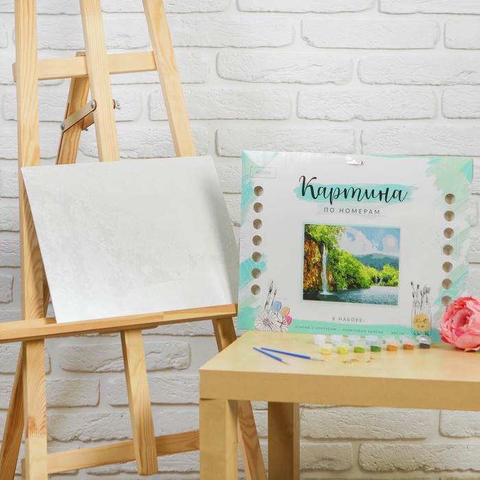 Роспись по номерам без подрамника "Водопад", 40 х 30 см