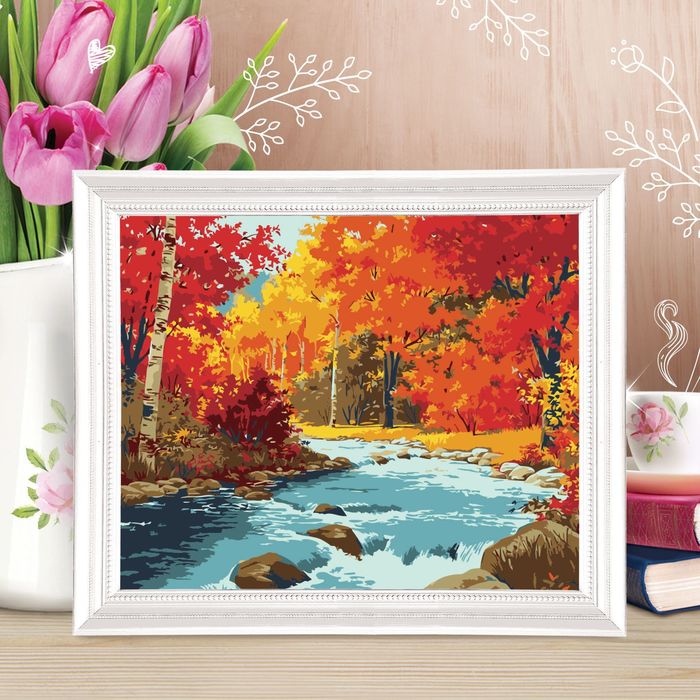 Роспись по номерам без подрамника "Река", 30 х 40 см