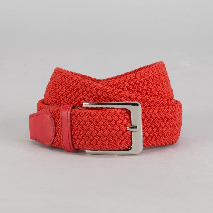 Ремень женский, резинка, пряжка металл, ширина - 3,5 см, цвет красный