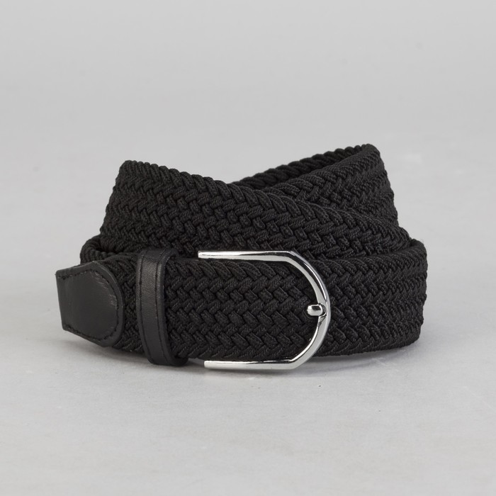 Ремень мужской, резинка, пряжка металл, ширина - 3,5 см, цвет чёрный