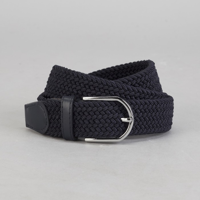 Ремень мужской, резинка, пряжка металл, ширина - 3,5 см, цвет синий