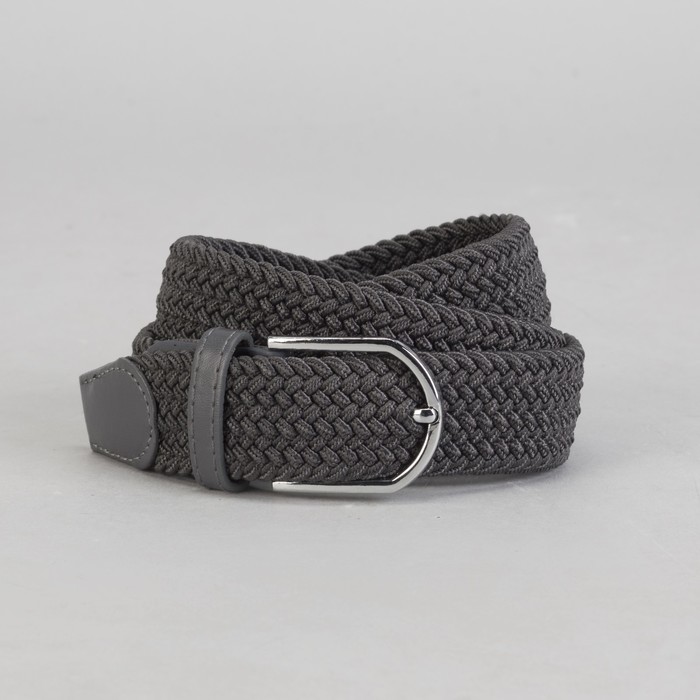 Ремень мужской, резинка, пряжка металл, ширина - 3,5 см, цвет серый