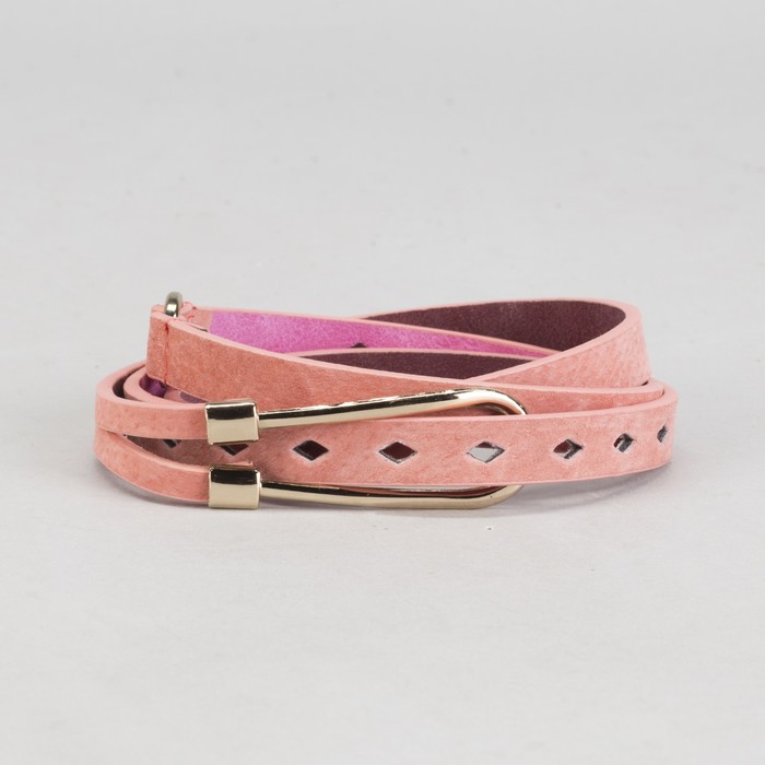 Ремень женский, пряжка золото, ширина - 1,5 см, цвет розовый