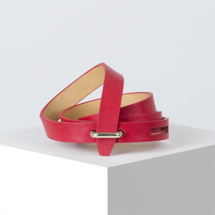 Ремень женский, пряжка золото, ширина - 1,8 см, цвет красный