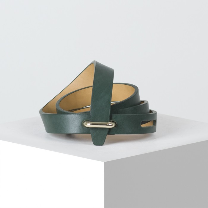 Ремень женский, пряжка золото, ширина - 1,8 см, цвет зелёный