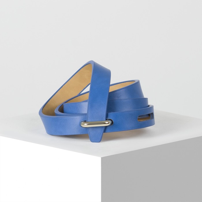 Ремень женский, пряжка золото, ширина - 1,8 см, цвет синий