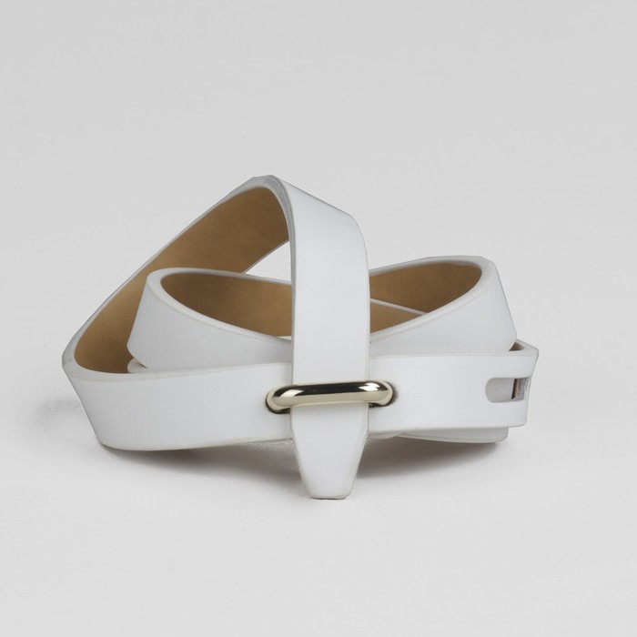 Ремень женский, пряжка золото, ширина - 1,8 см, цвет белый