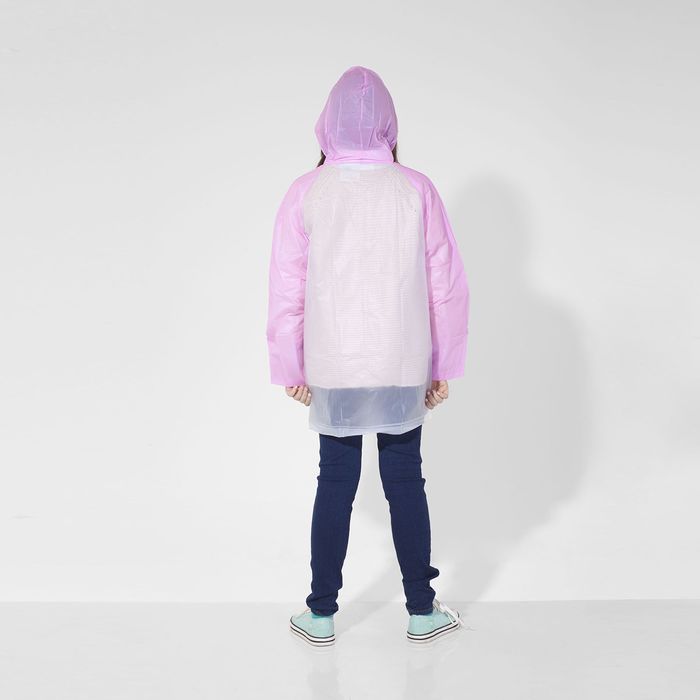 Дождевик детский "Бабочка" на кнопках с капюшоном, р-р М, рост 100-110 см