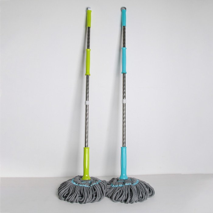 Швабра с отжимом, насадка из микрофибры 180 гр, стальная ручка 135 см