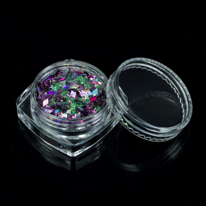 Кусочки битого стекла для декора ногтей, 3гр, разноцветный