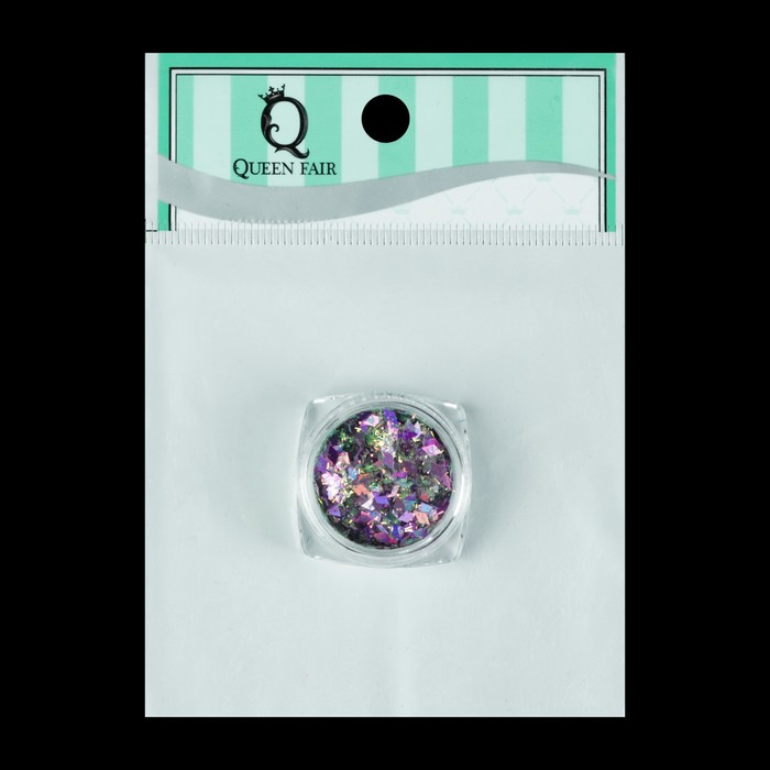 Кусочки битого стекла для декора ногтей, 3гр, разноцветный