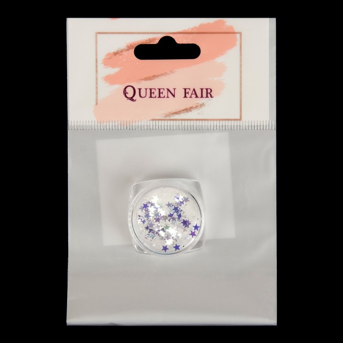 Пайетки "Звёзды" для декора ногтей, 3гр, цвет прозрачный