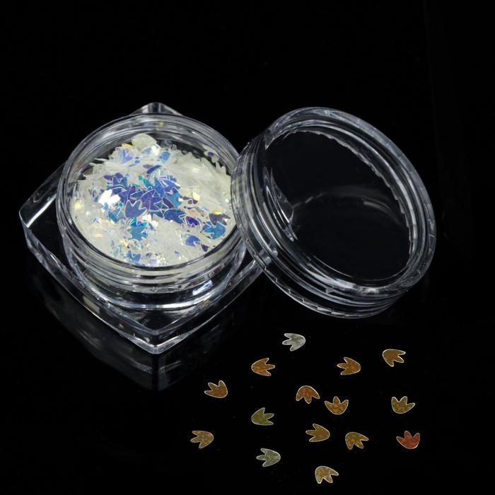 Пайетки "Тюльпаны" для декора ногтей, 3гр, цвет прозрачный