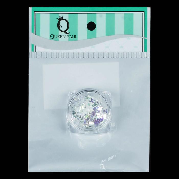 Пайетки "Бабочки" для декора ногтей, 3гр, цвет прозрачный