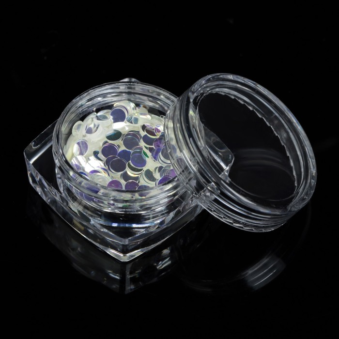 Пайетки "Конфетти" для декора ногтей, 3гр, цвет прозрачный