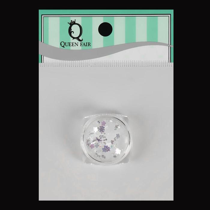 Пайетки "Цветочки" для декора ногтей, 3гр, цвет прозрачный