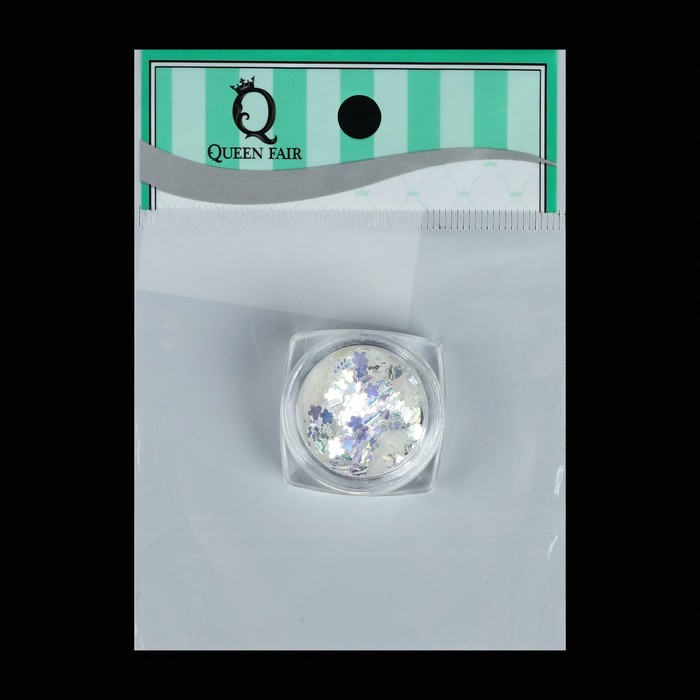 Пайетки "Цветочки" для декора ногтей, 3гр, цвет прозрачный