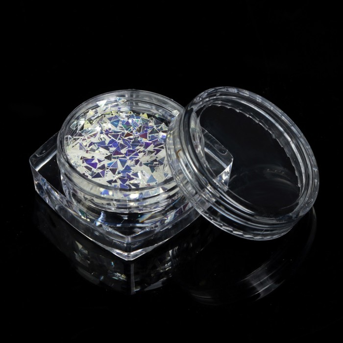 Пайетки "Треугольники" для декора ногтей, 3гр, цвет прозрачный