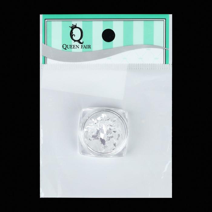 Пайетки "Ромбы" для декора ногтей, 3гр, цвет прозрачный