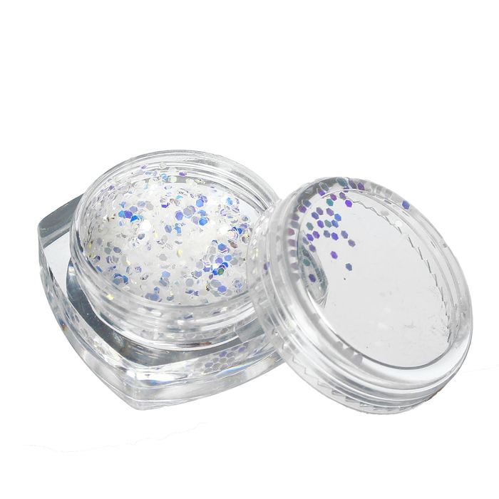 Пайетки "Шестигранники" для декора ногтей, 3гр, цвет прозрачный