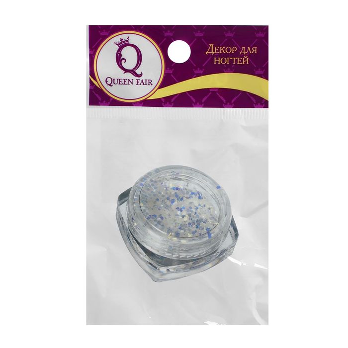 Пайетки "Шестигранники" для декора ногтей, 3гр, цвет прозрачный