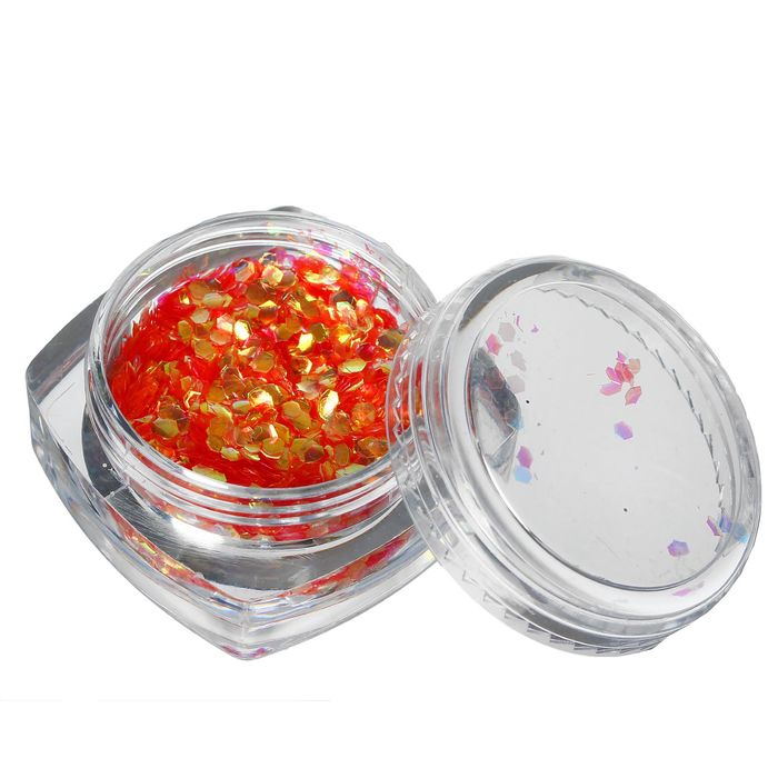 Рыбья чешуя для декора ногтей, 3гр, цвет оранжевый