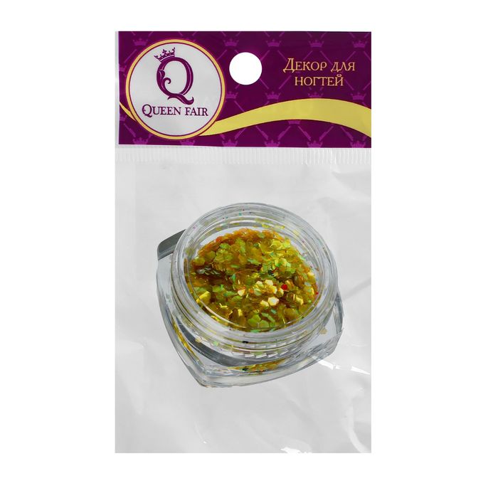 Рыбья чешуя для декора ногтей, 3гр, цвет золотой